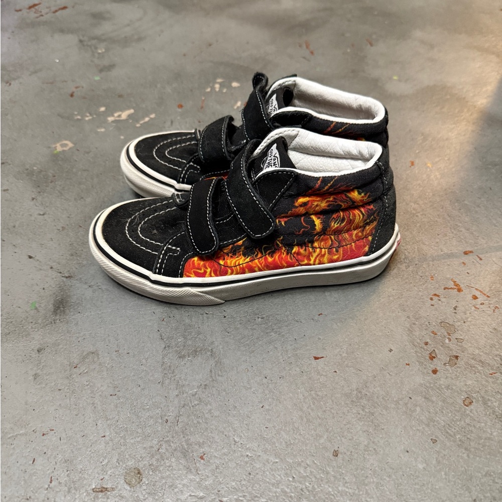 Vans Kids High-Top Sneakers with Flame Design